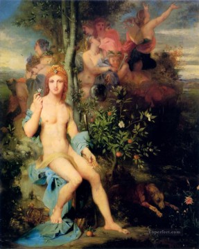  Symbolism Oil Painting - Apollo and the Nine Muses Symbolism biblical mythological Gustave Moreau